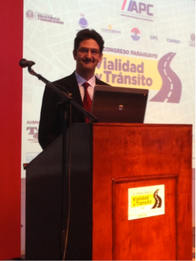 Photo Photo of Dr. Yildirim presenting at Paraguay’s First National Transportation Conference, October 2014